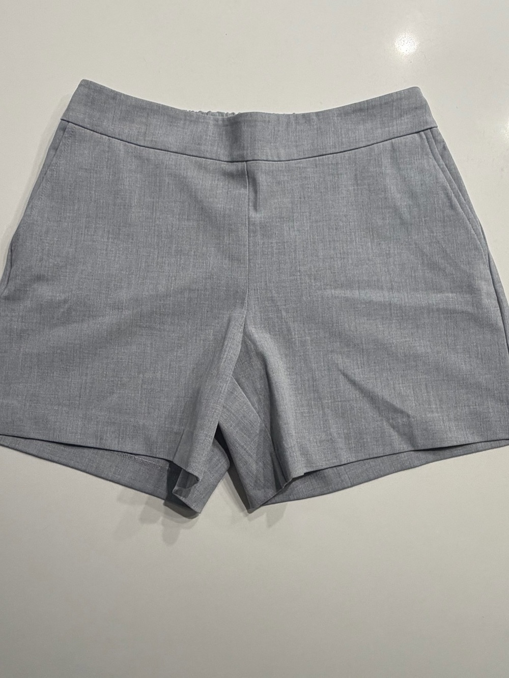 Rachel Zoe Pale Gray High-Waist Tailored Shorts